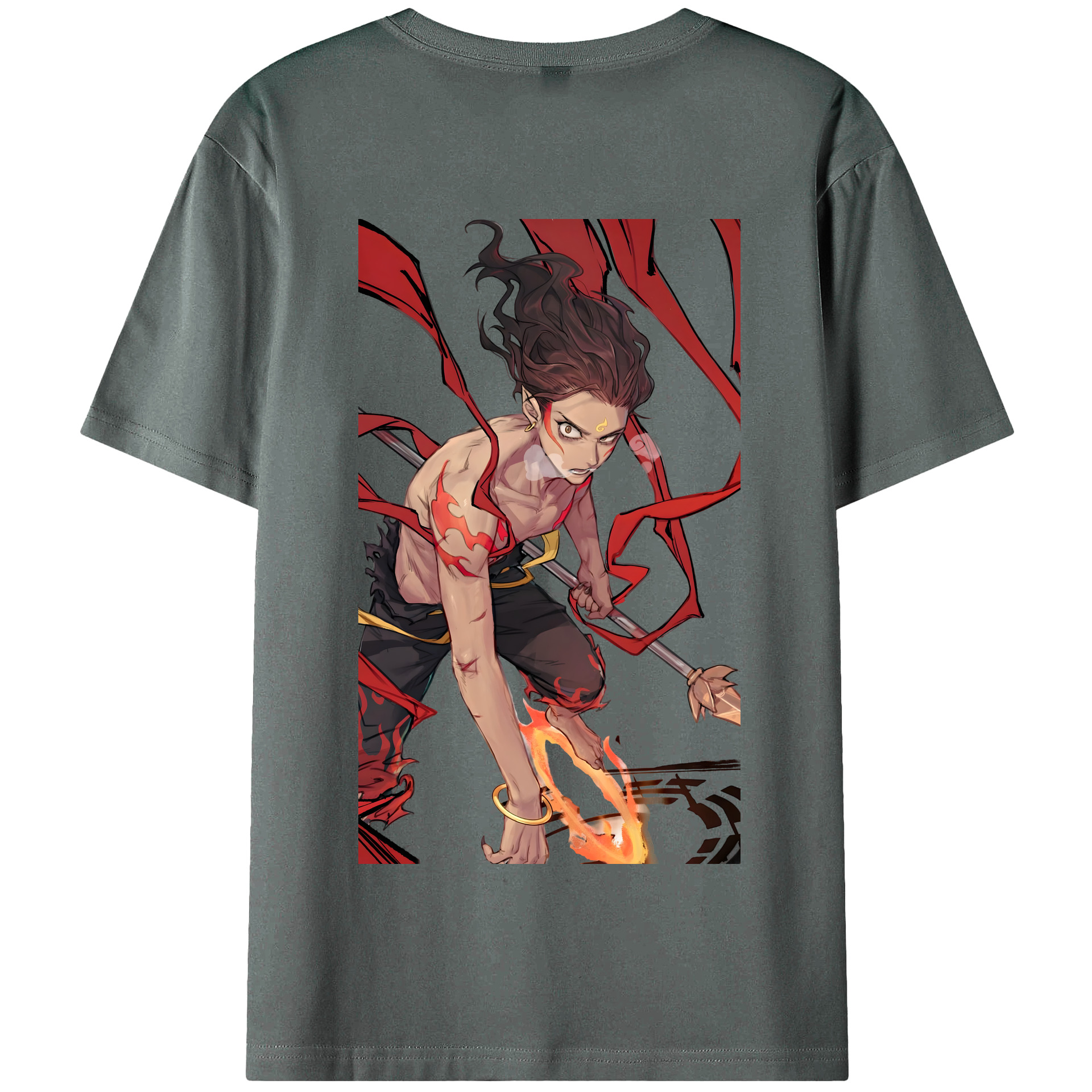 （画像用） Ne Zha 2 ナタ 魔童の大暴れ 綿100％半袖Tシャツ（背面プリント）